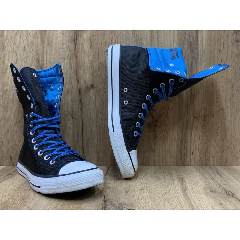 Converse Chuck Taylor All Star X-Hi 137544C Fold Over Black Blue Men 8 Women 10